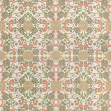 F914646 Margaux Apricot and Sage Fabric by Thibaut
