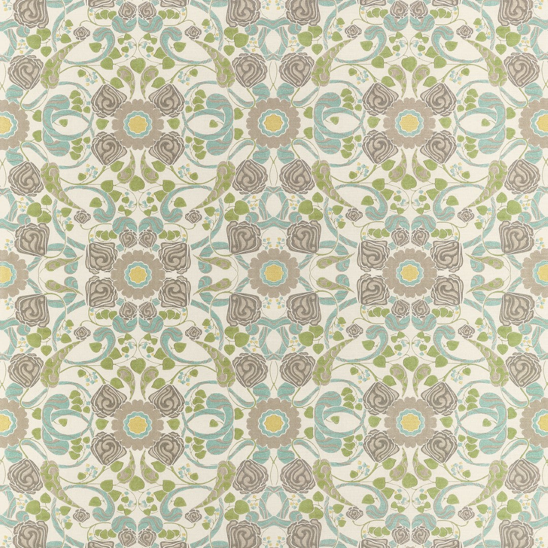 F914648 Margaux Beige and Yellow Fabric by Thibaut