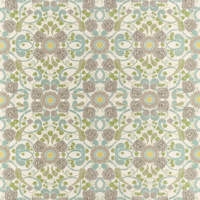 Margaux Beige and Yellow Fairhaven Fabric by Thibaut