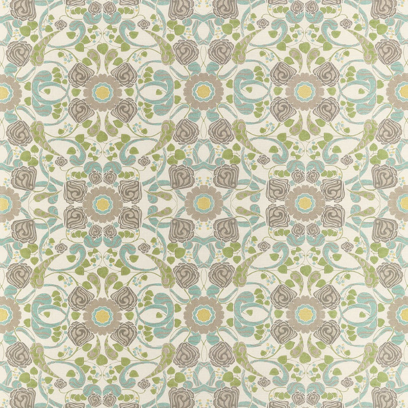 F914648 Margaux Beige and Yellow Fabric by Thibaut