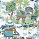 Mystic Garden Blue and Green Eden Fabric by Thibaut