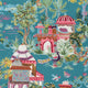 Mystic Garden Teal Eden Fabric by Thibaut