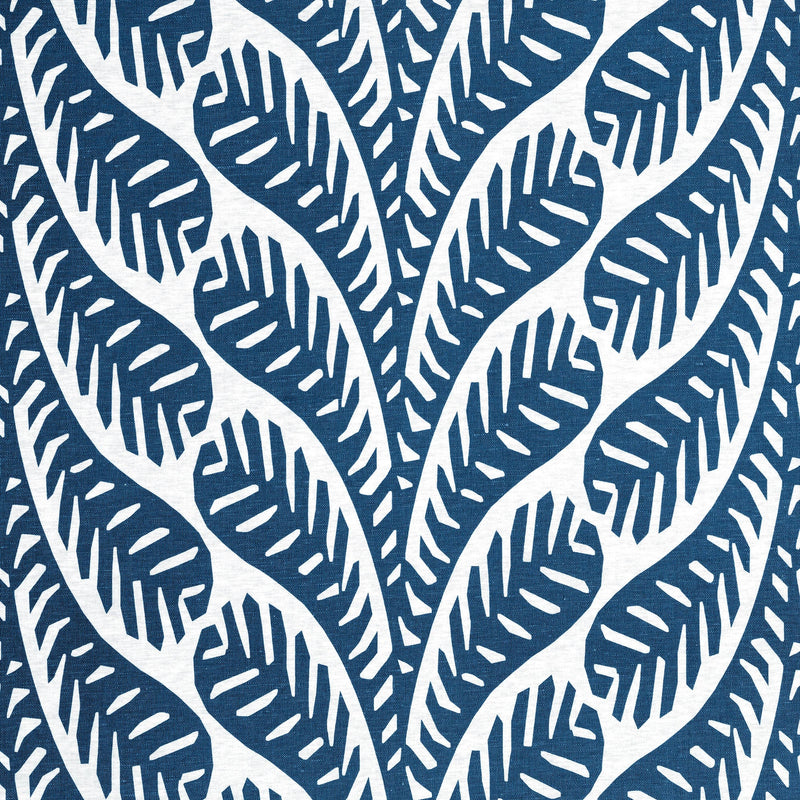 F920827 Ginger Navy Eden Fabric by Thibaut