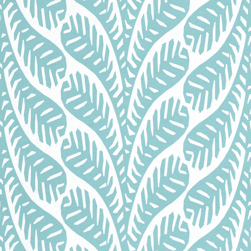 F920829 Ginger Spa Blue Eden Fabric by Thibaut