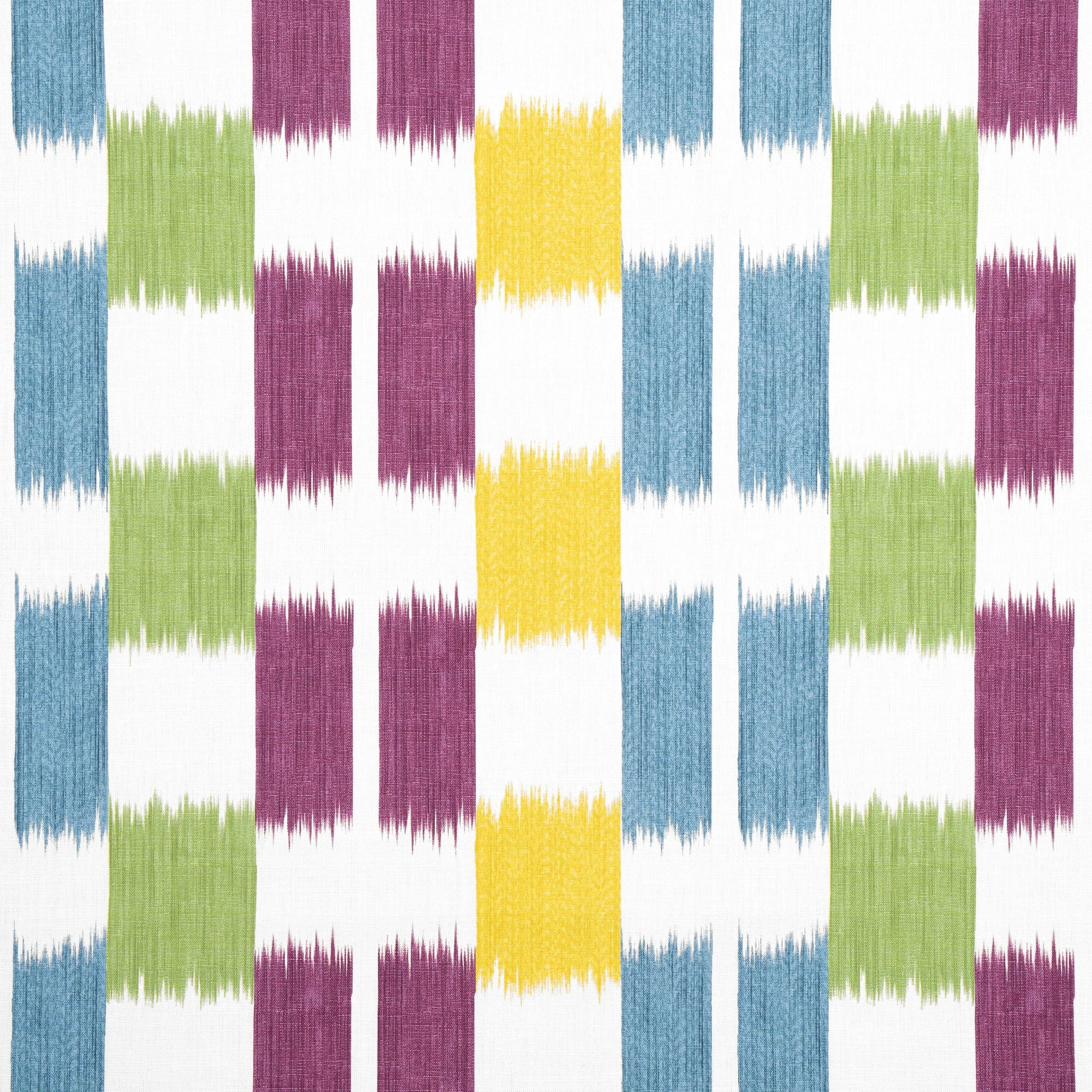 F920834 Kasuri Plum and Teal Eden Fabric by Thibaut