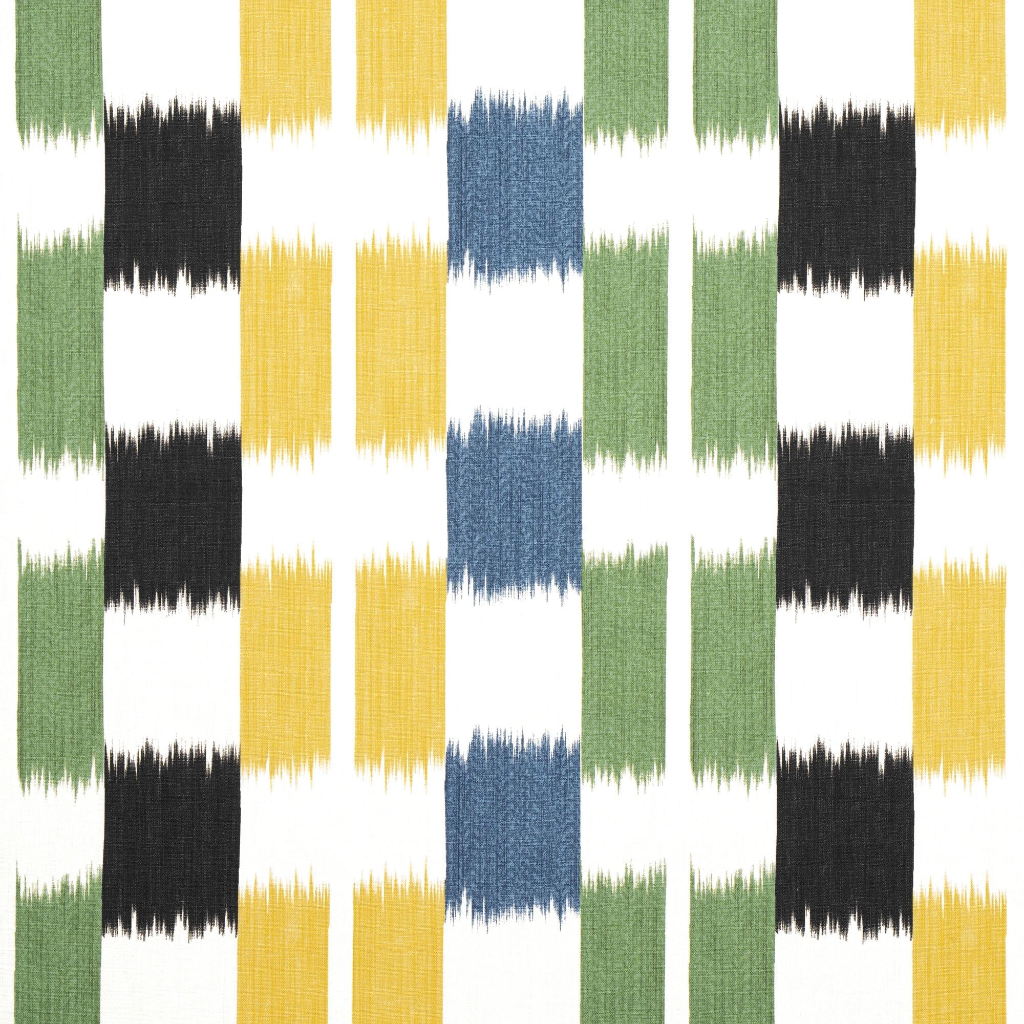 F920837 Kasuri Black and Green Eden Fabric by Thibaut