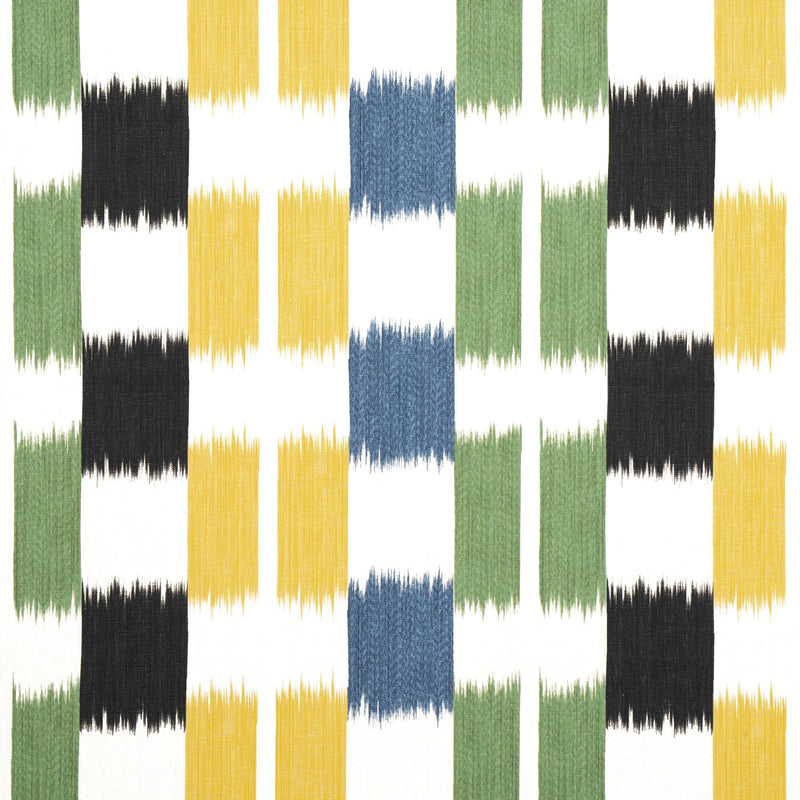 F920837 Kasuri Black and Green Eden Fabric by Thibaut