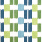 F920839 Kasuri Blue and Green Eden Fabric by Thibaut