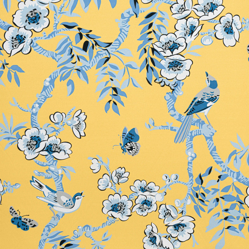 F920840 Yukio Yellow Eden Fabric by Thibaut