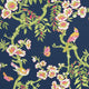 Yukio Navy and Pink Eden Fabric by Thibaut