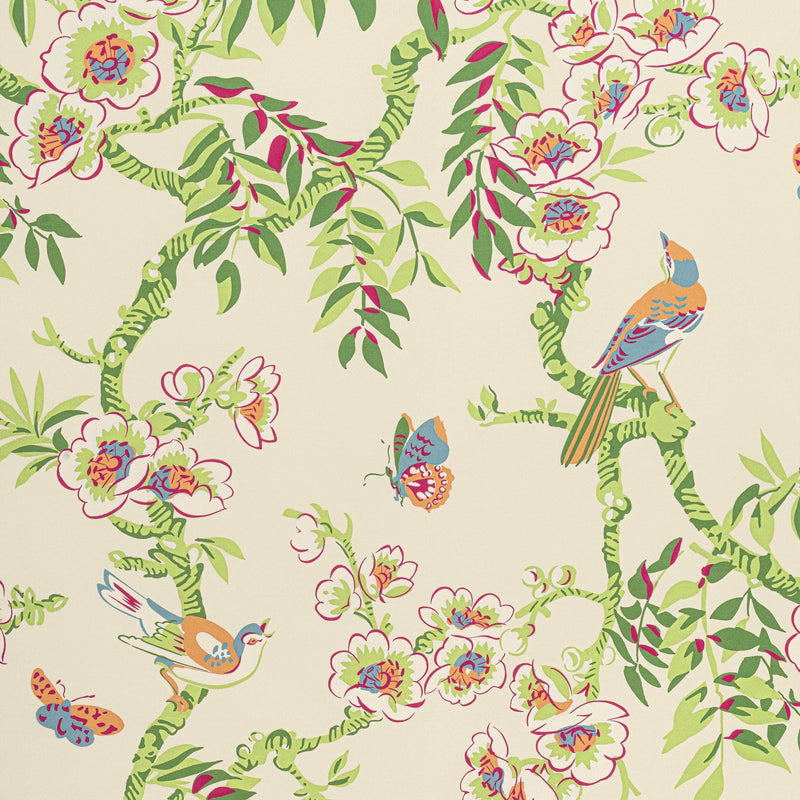 F920847 Yukio Cream Eden Fabric by Thibaut