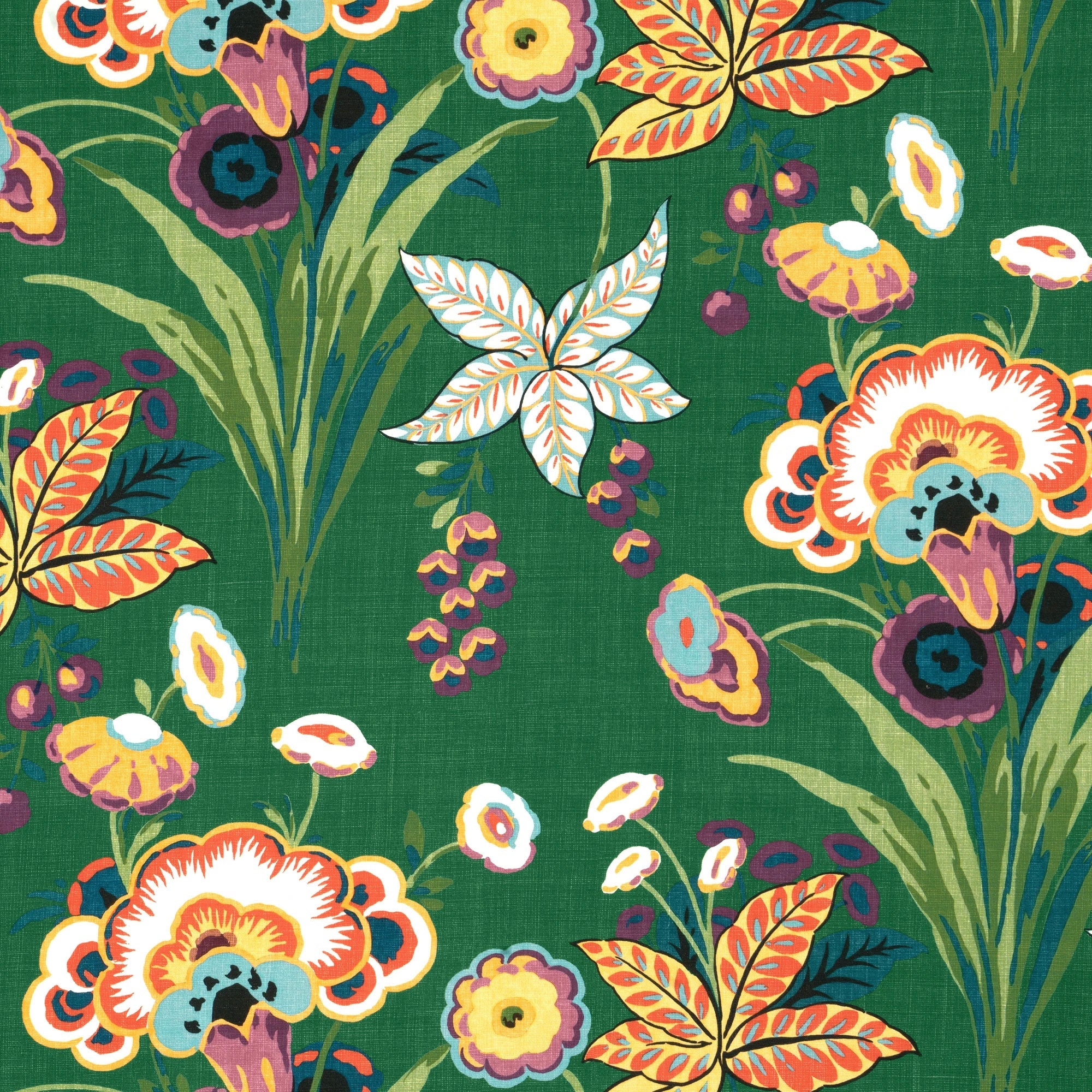 F920849 Pasadena Emerald Eden Fabric by Thibaut