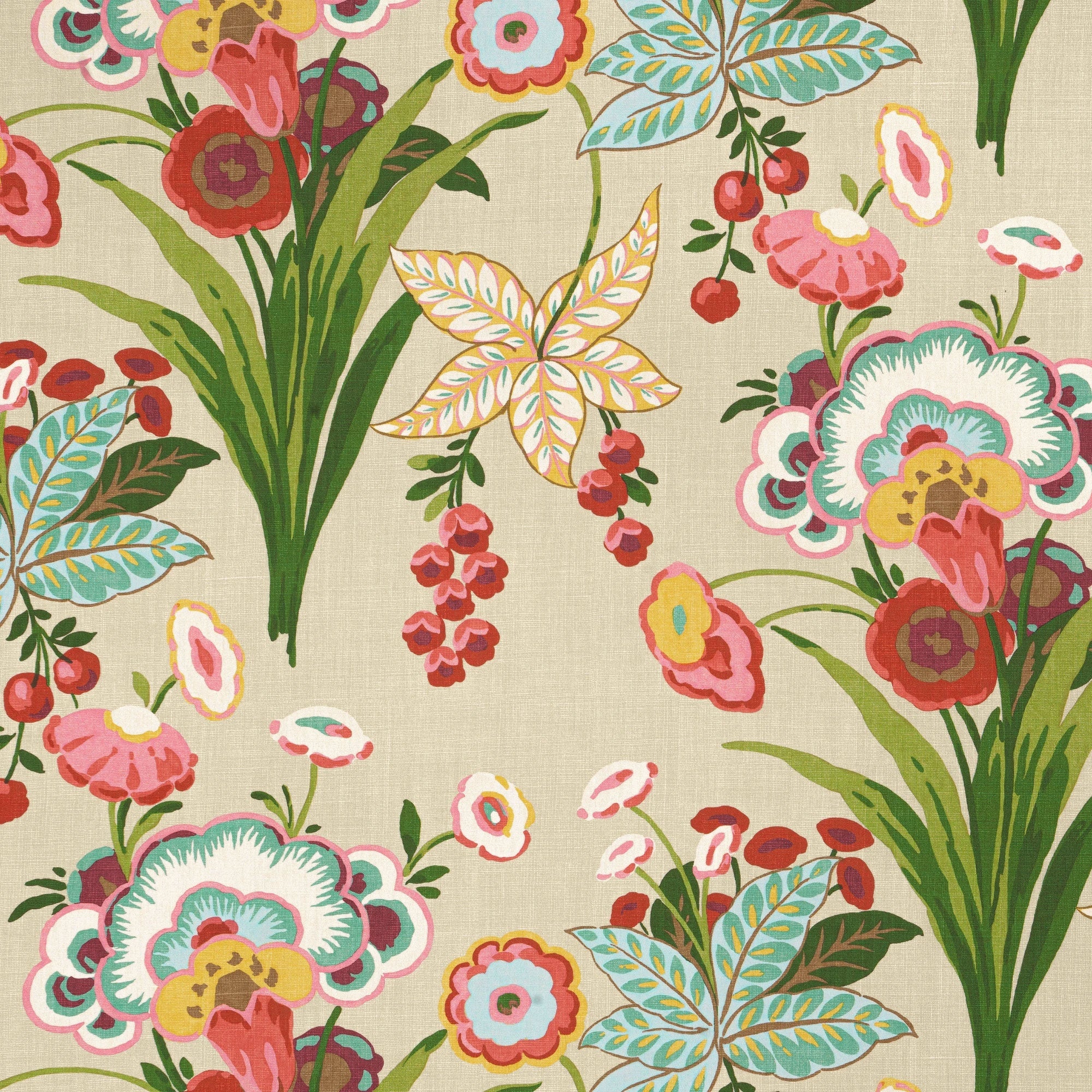F920852 Pasadena Cream Eden Fabric by Thibaut