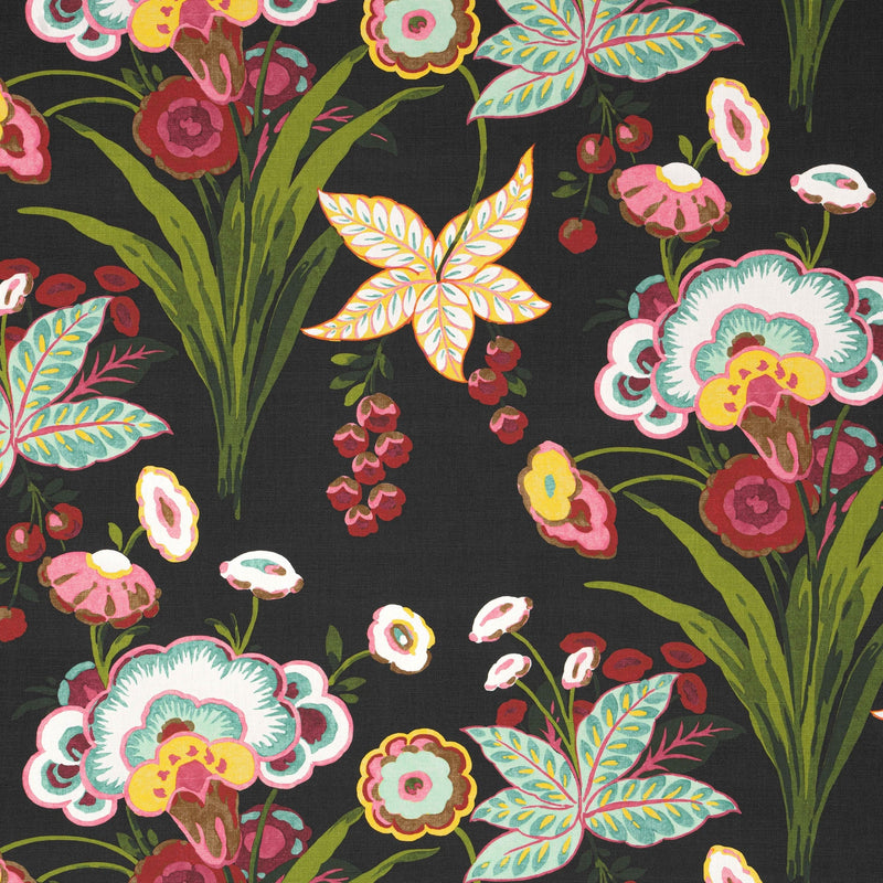 F920853 Pasadena Black Eden Fabric by Thibaut