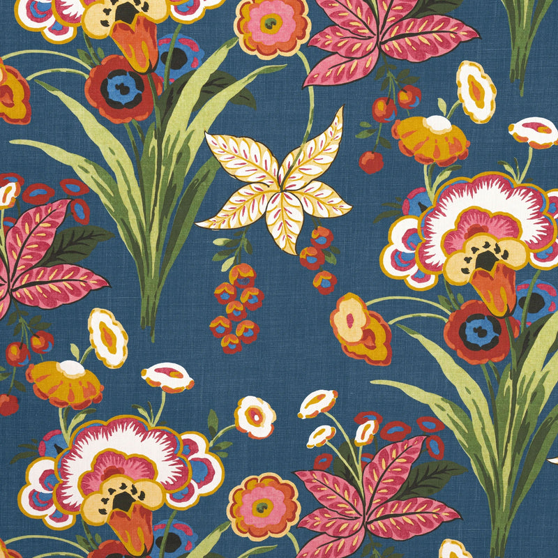 F920854 Pasadena Navy Eden Fabric by Thibaut