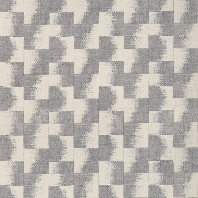 F924430 Raffia Squares Graphite Yutori Fabric by Thibaut