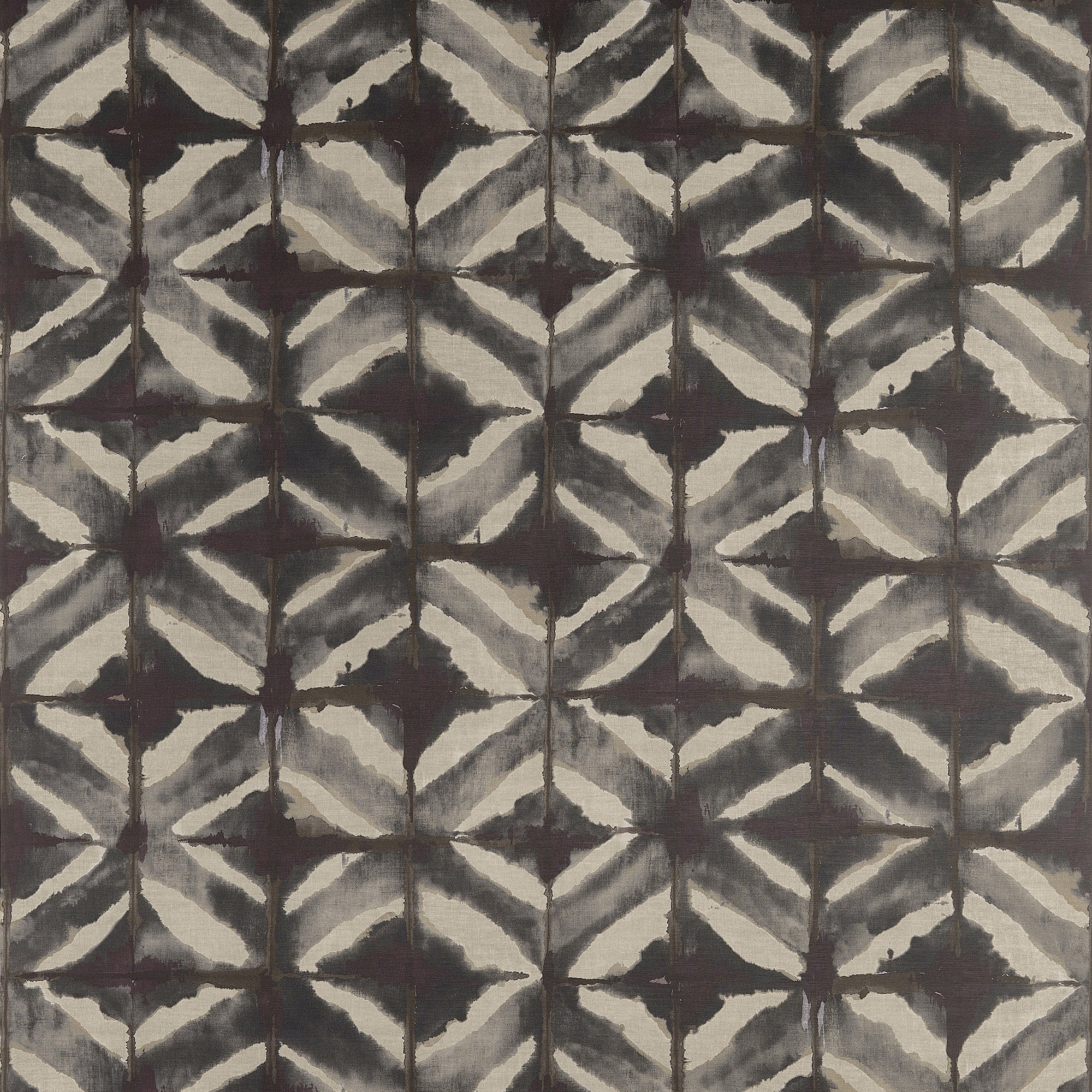 F924446 Water Blocks Black Yutori Fabric by Thibaut