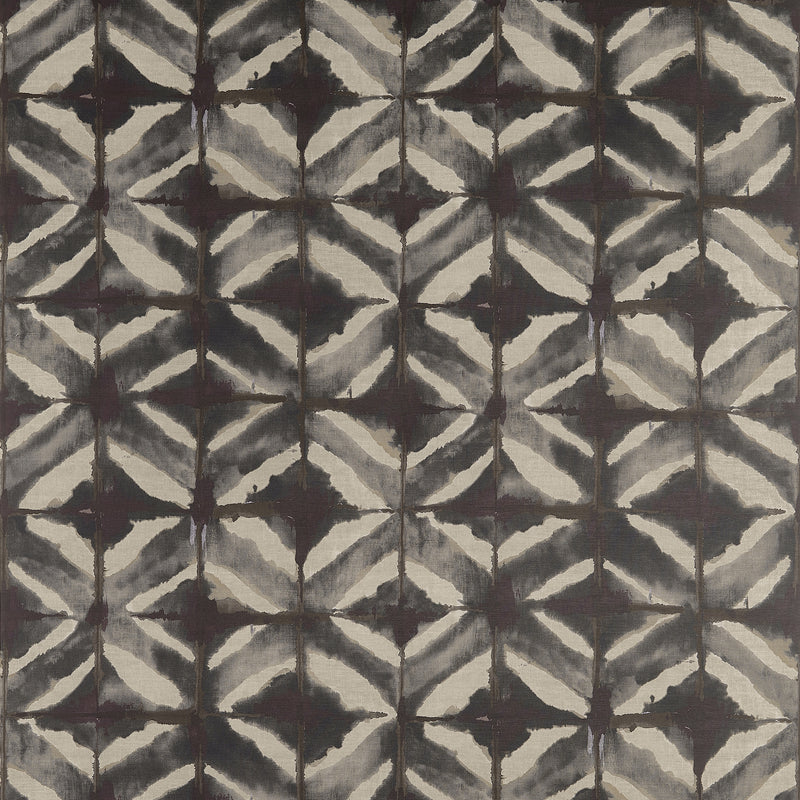 F924446 Water Blocks Black Yutori Fabric by Thibaut