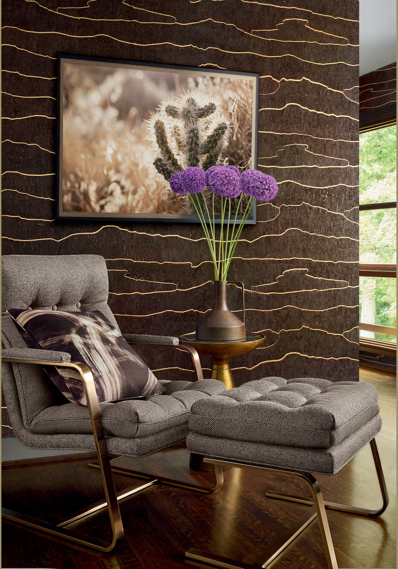 F924447 Magnus Brown Yutori Fabric by Thibaut