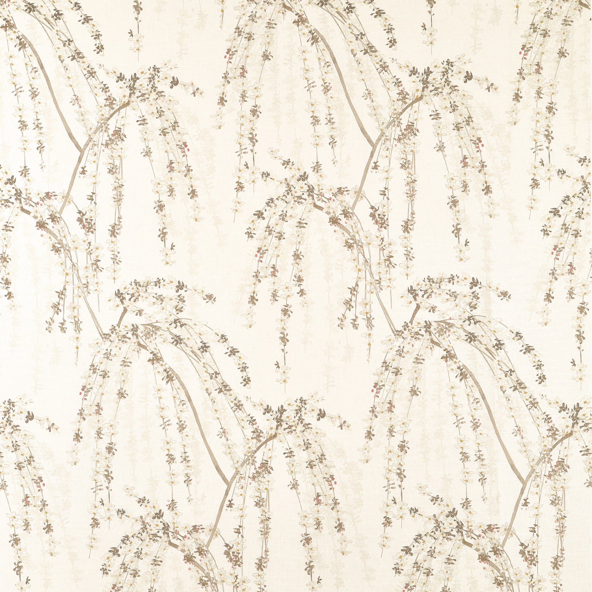 F924454 Weeping Blossom White Yutori Fabric by Thibaut