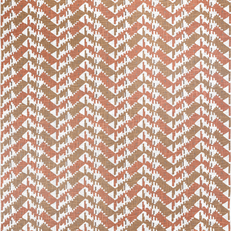 F945006 Melrose Check Apricot and Ginger Wanderlust Fabric by Thibaut