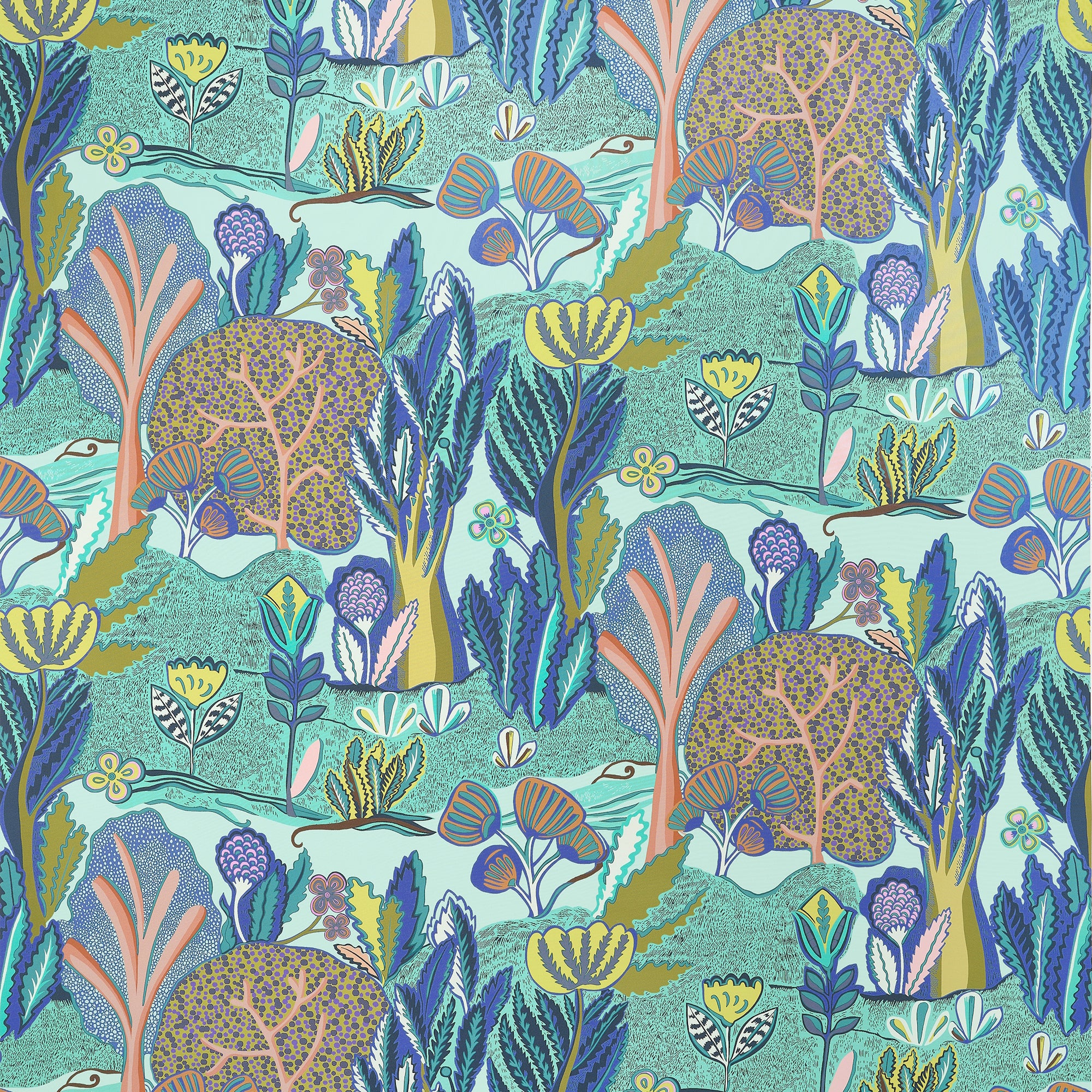 F945011 Albero Seaglass Wanderlust Fabric by Thibaut