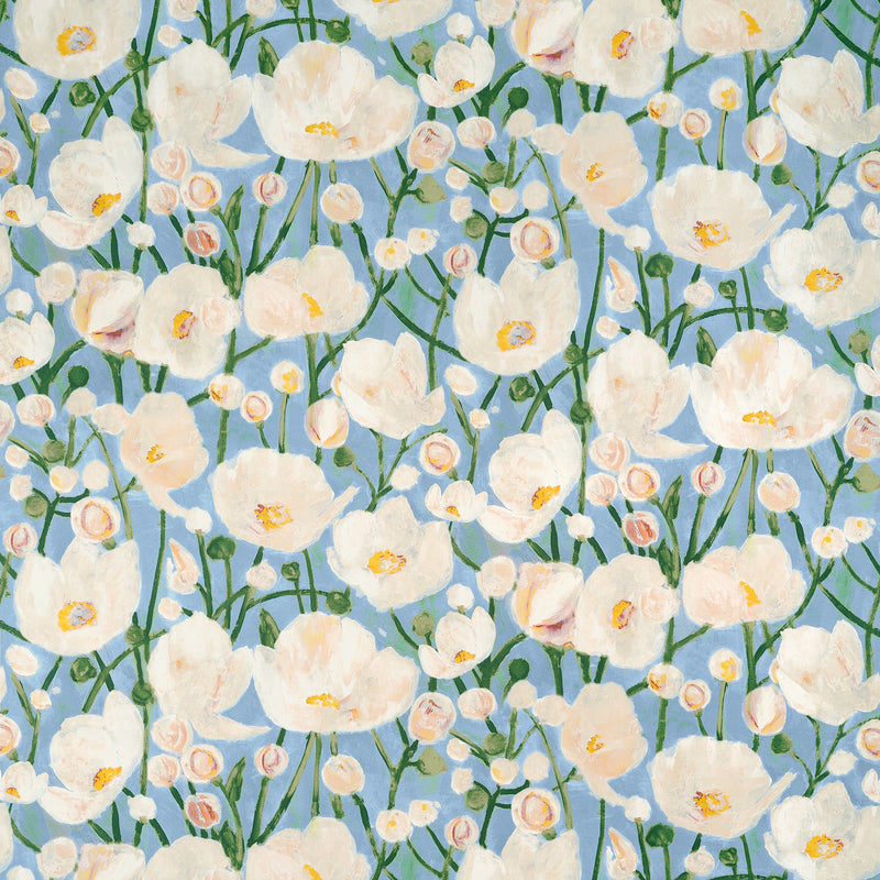 F945016 Tivoli Sky Blue Wanderlust Fabric by Thibaut