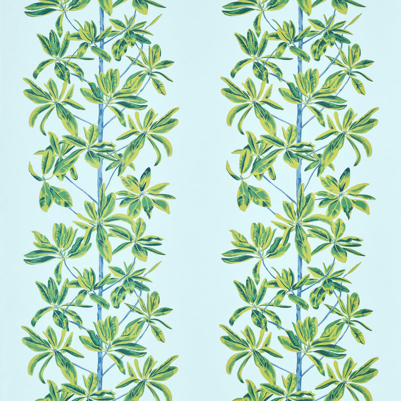 F945033 Mangrove Tree Turquoise Wanderlust Fabric by Thibaut