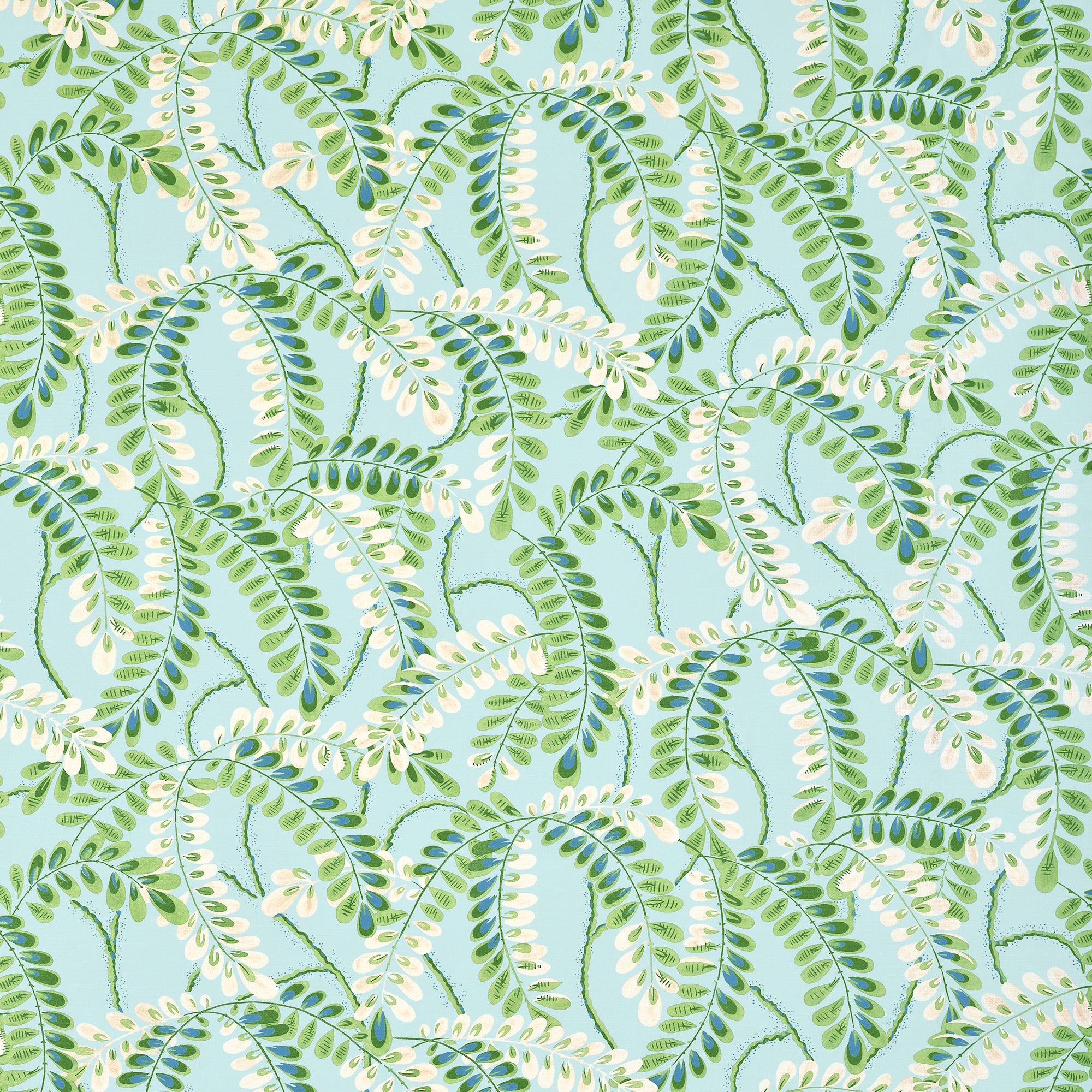 F945040 Augusta Turquoise Wanderlust Fabric by Thibaut