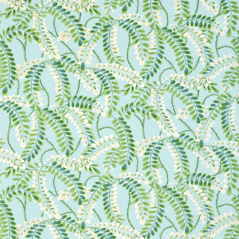 F945040 Augusta Turquoise Wanderlust Fabric by Thibaut