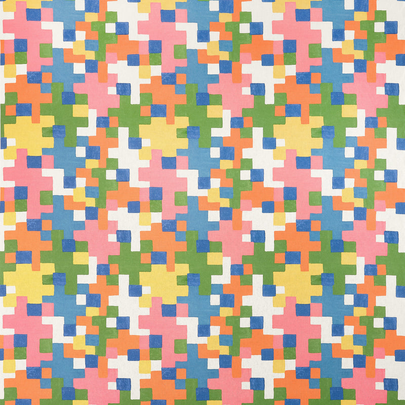 F945042 Pixel Brights Wanderlust Fabric by Thibaut