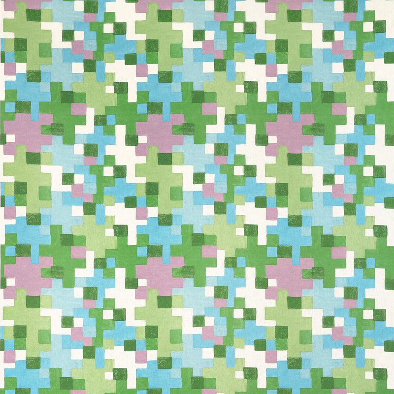 F945045 Pixel Lavender and Green Wanderlust Fabric by Thibaut