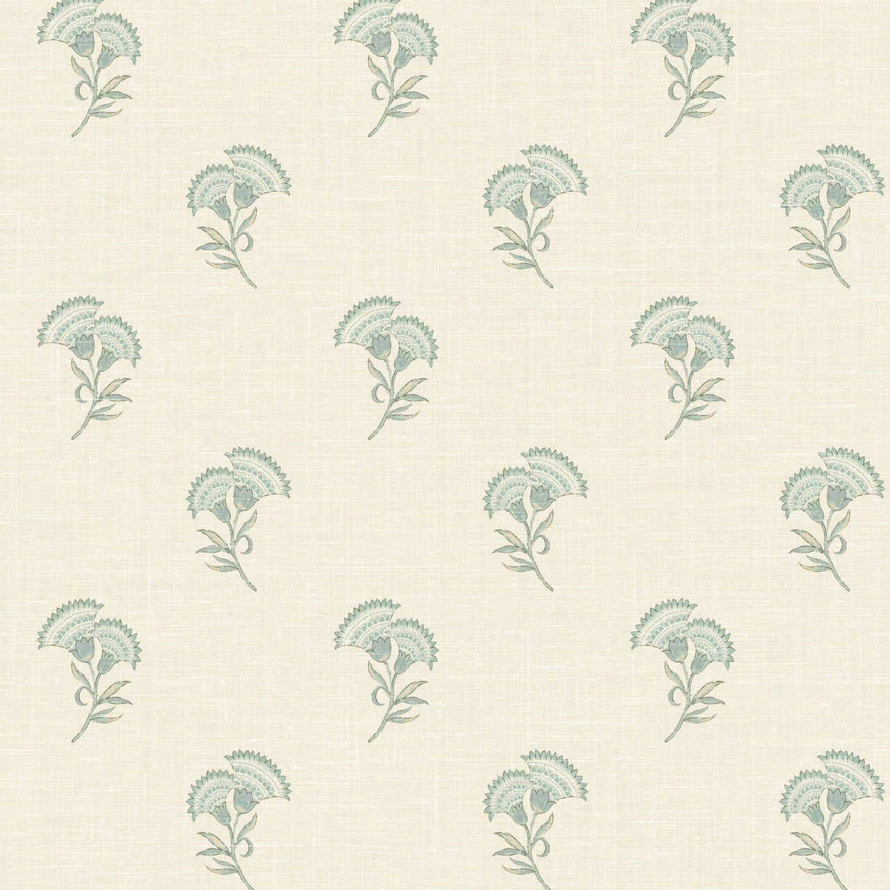 FC60808 Lotus French Country Oasis Blue Wallpaper By Galerie