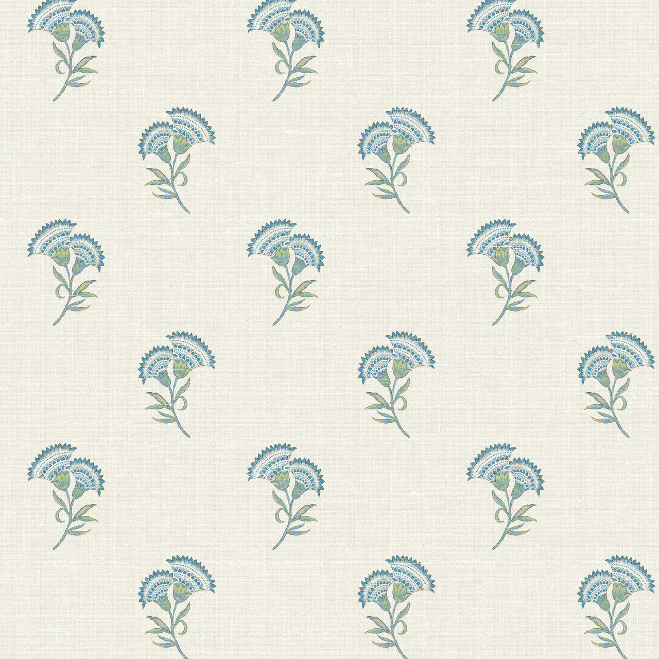 FC60812 Lotus French Country Lake Blue Wallpaper By Galerie