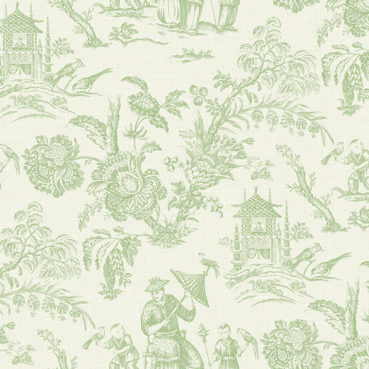 FC61804 Chinois French Country Kiwi Wallpaper By Galerie