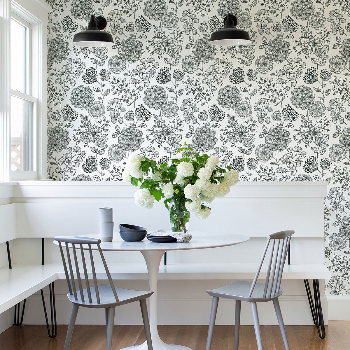 FD26203 Ada Scott Living II by Drew & Jonathan Black and White Wallpaper by A Street Prints