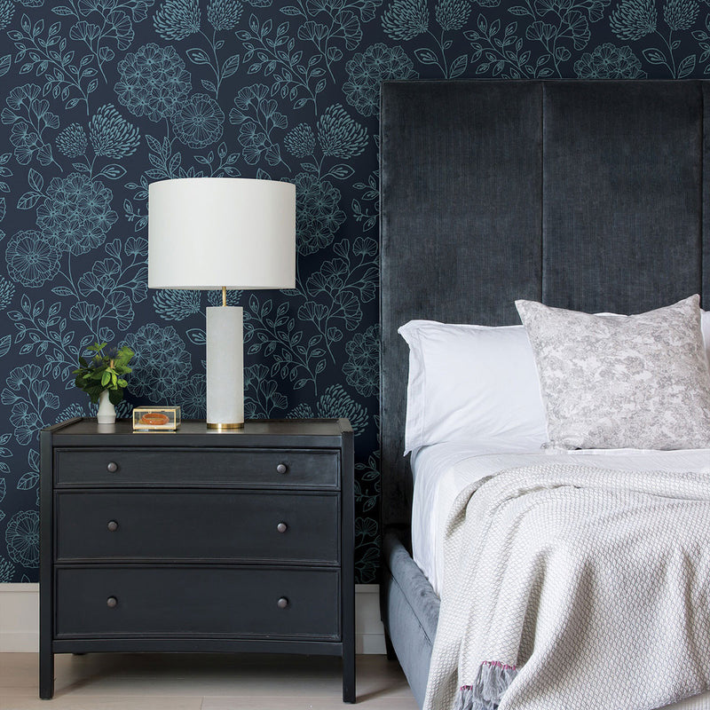 FD26207 Ada Scott Living II by Drew & Jonathan Indigo Wallpaper by A Street Prints