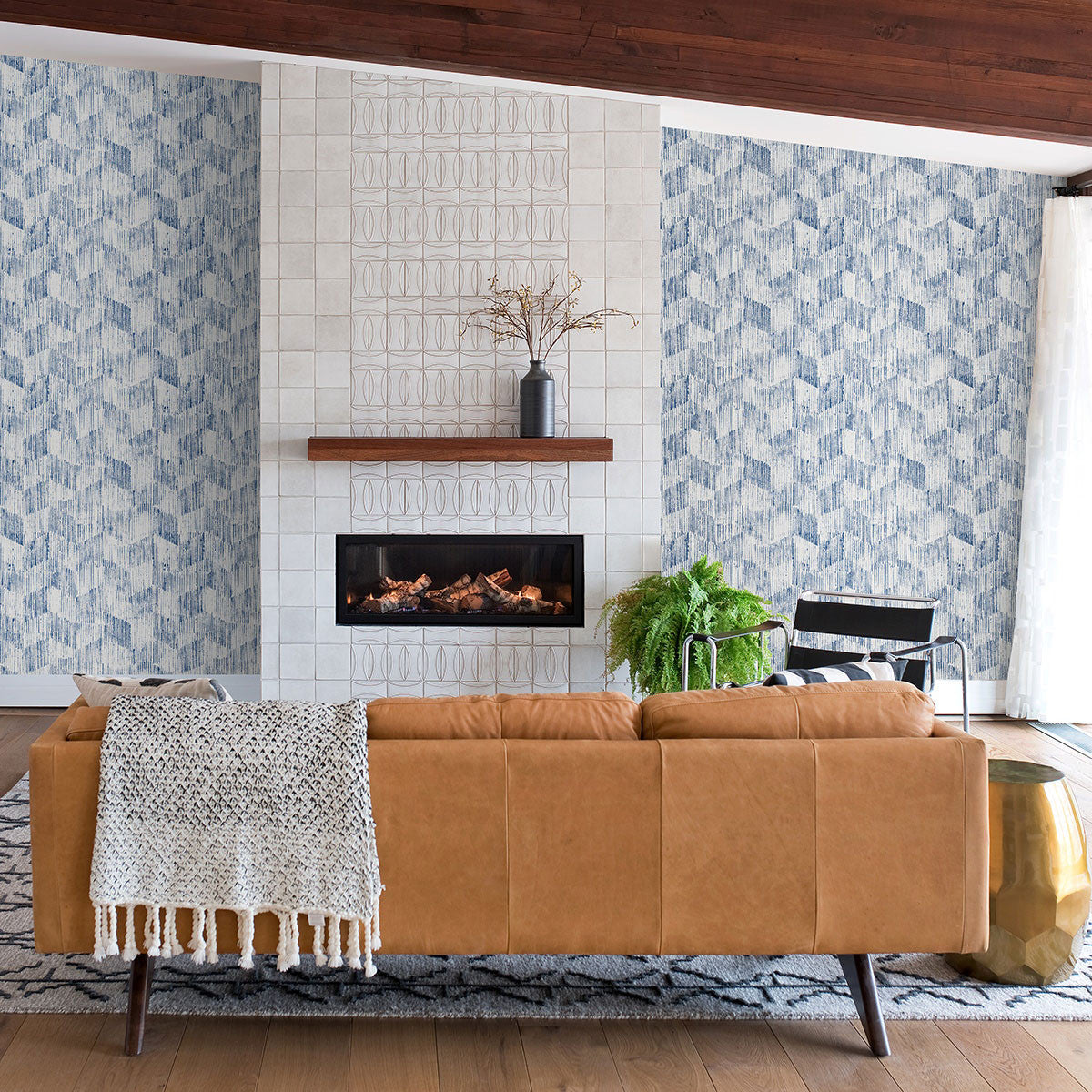 FD26215 Demi Scott Living II by Drew & Jonathan Indigo Wallpaper by A Street Prints