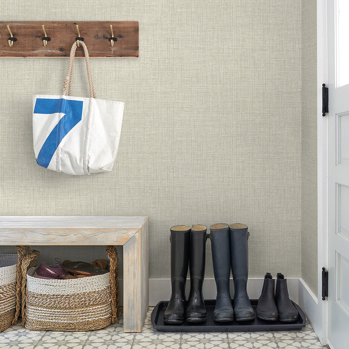 FD26236 Lanister Scott Living II by Drew & Jonathan Oatmeal Wallpaper by A Street Prints