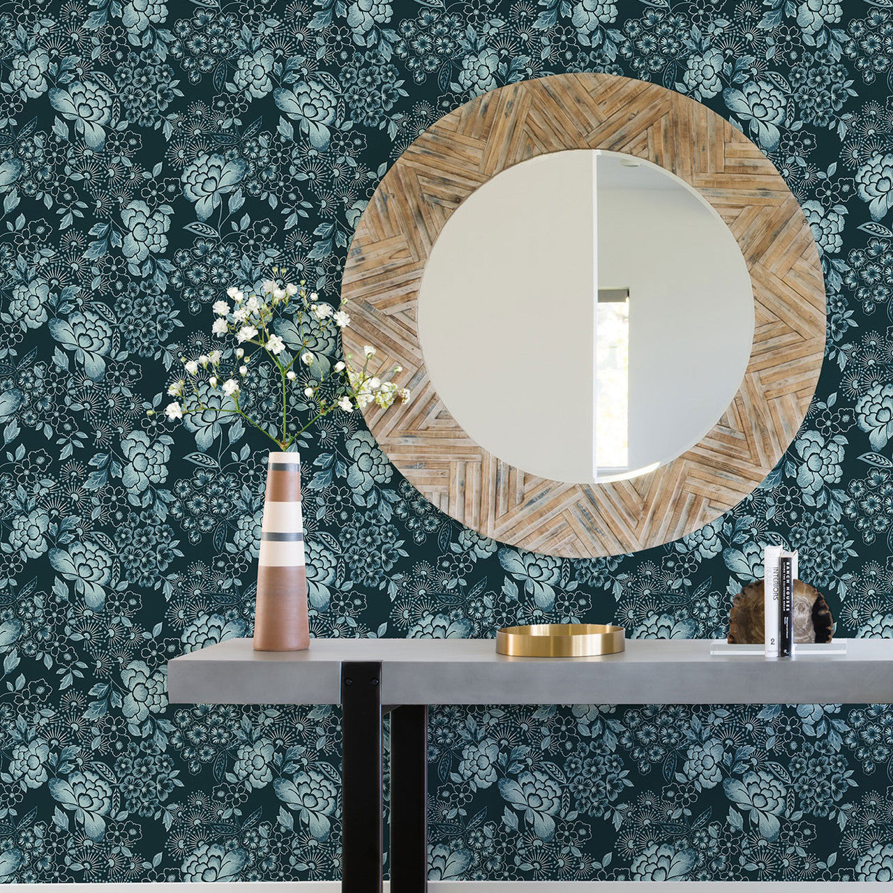 FD26300 Irina Happy Teal Wallpaper by A Street Prints