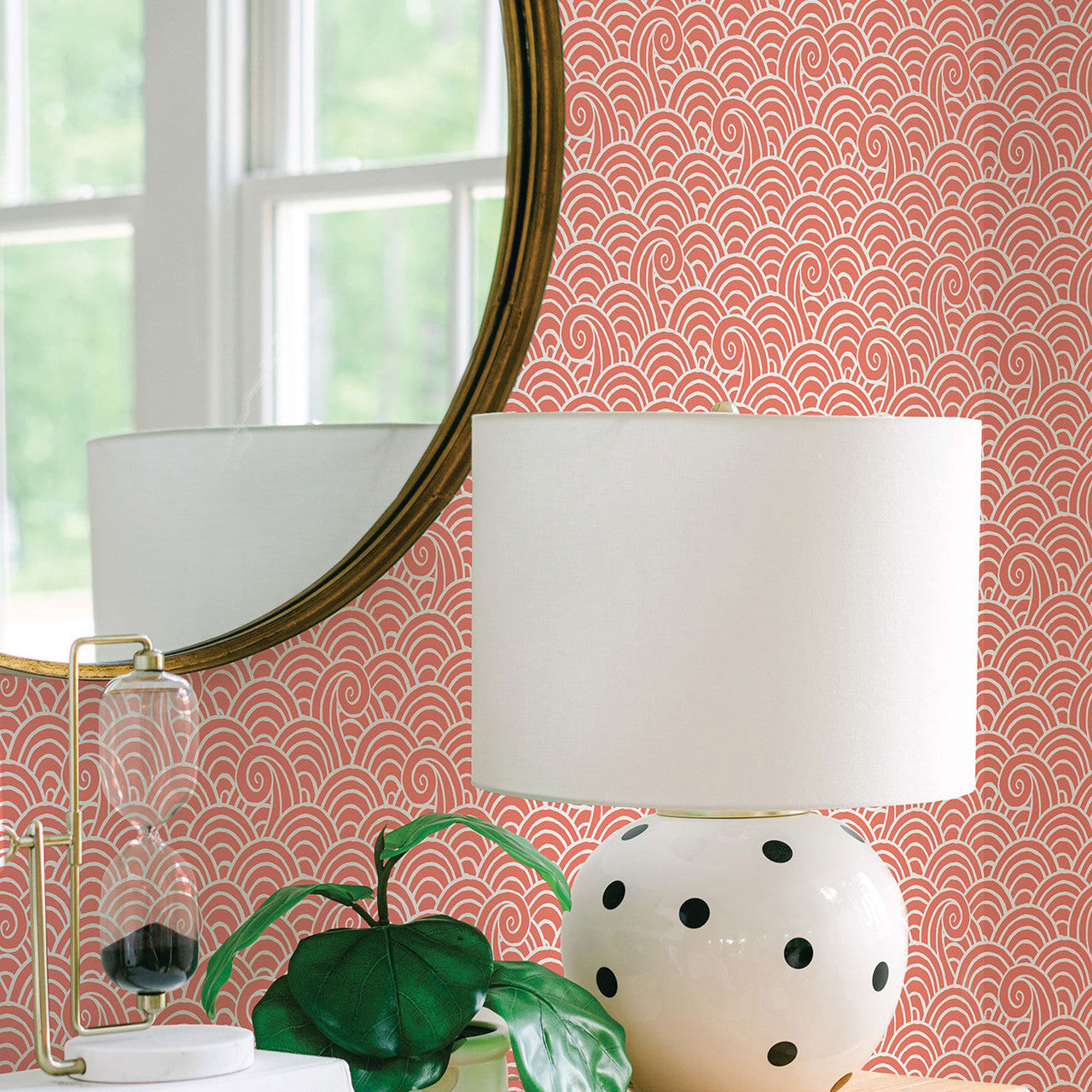FD26306 Alorah Happy Coral Wallpaper by A Street Prints