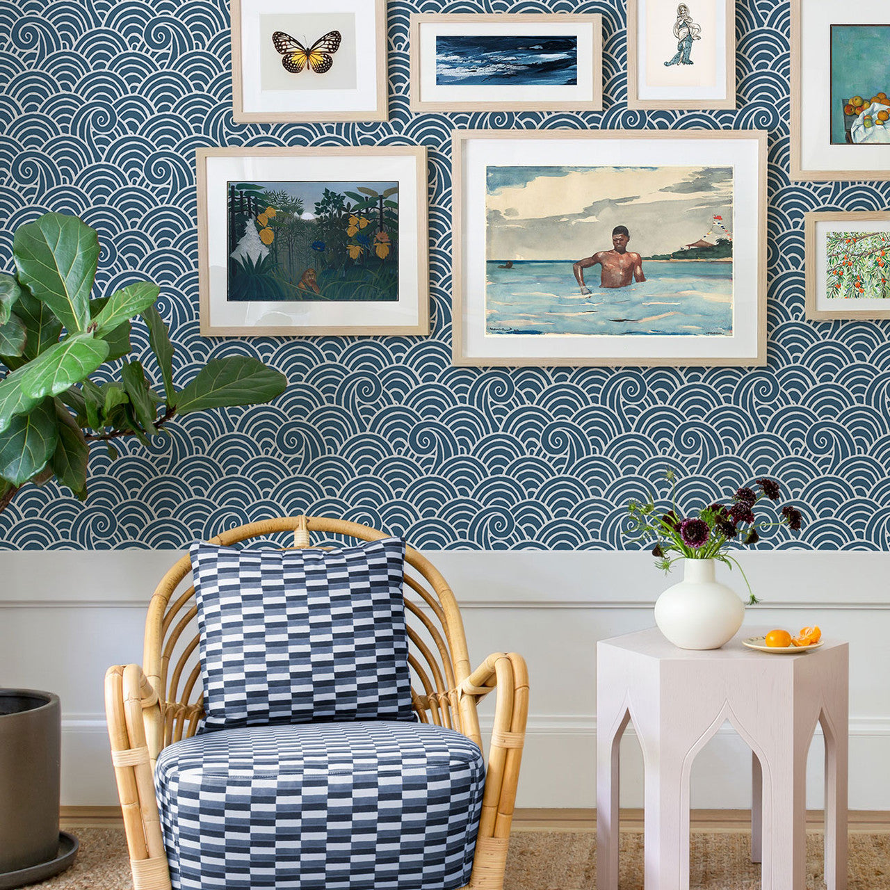 FD26309 Alorah Happy Royal Blue Wallpaper by A Street Prints