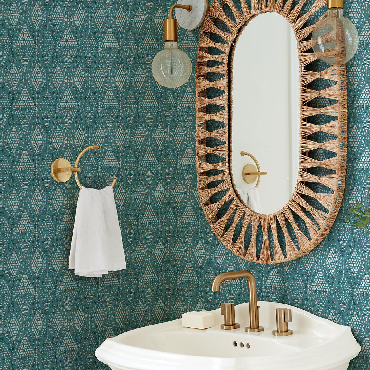 FD26318 Grady Happy Teal Wallpaper by A Street Prints