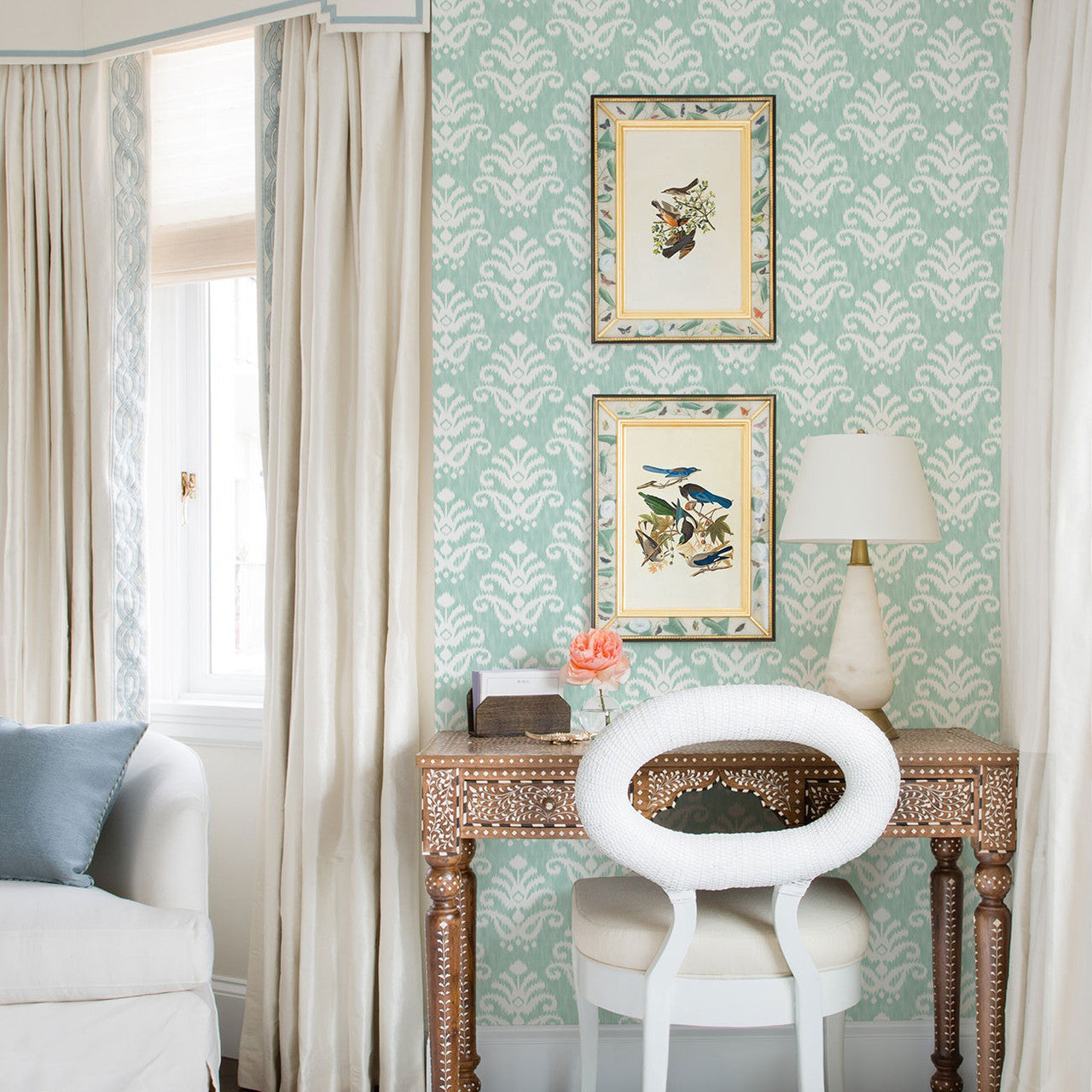 FD26327 Keaton Happy Aqua Wallpaper by A Street Prints