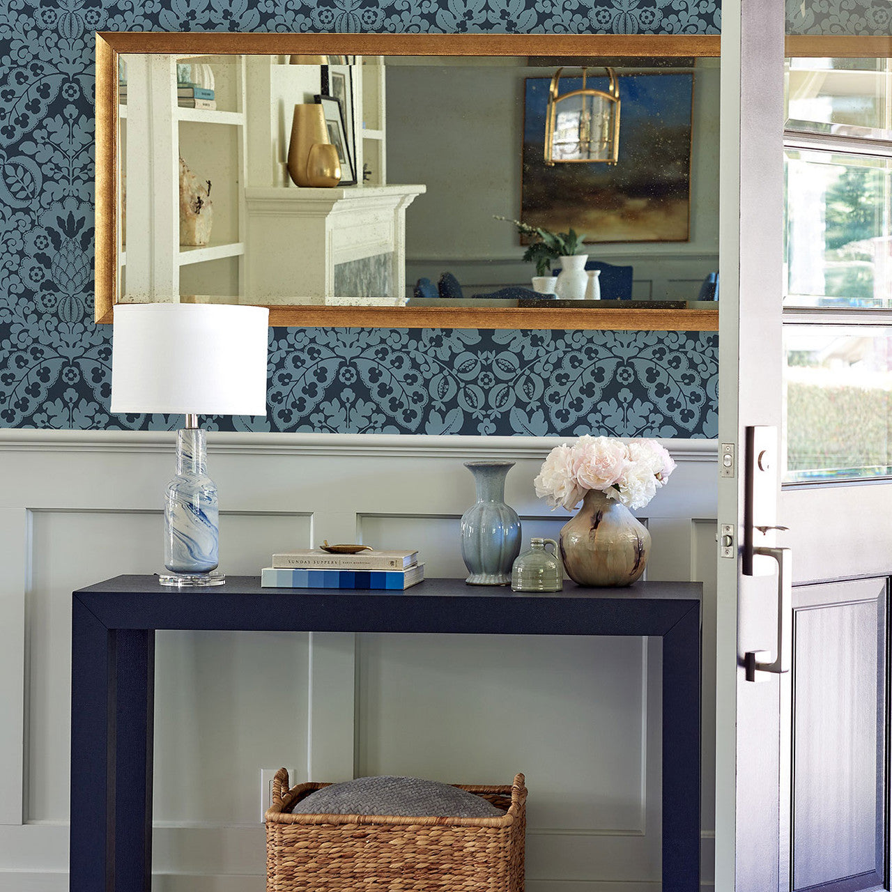 FD26334 Marni Happy Navy Wallpaper by A Street Prints