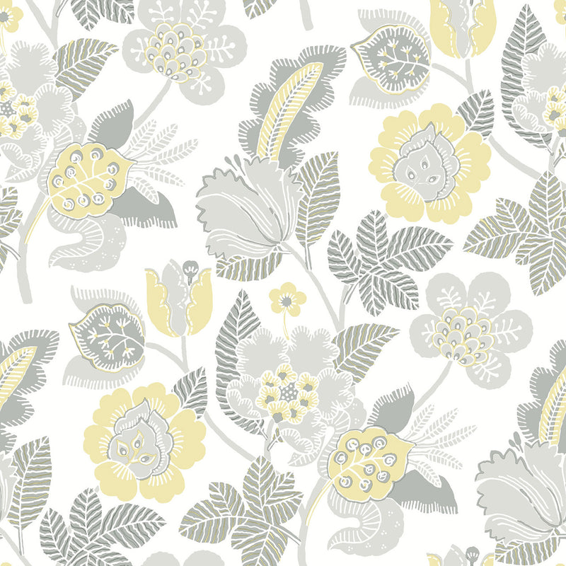 FD26341 Jacobean Happy Grey Wallpaper by A Street Prints