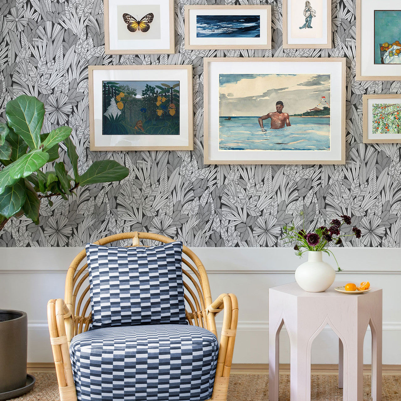 FD26346 Bannon Happy Monochrome Wallpaper by A Street Prints