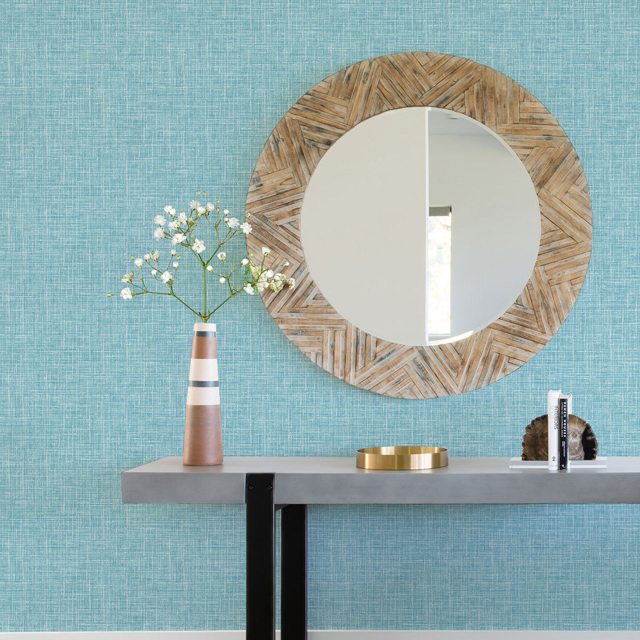 FD26352 Texture Happy Aqua Wallpaper by A Street Prints