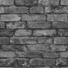 FD31284 Black Rustic Brick Wallpaper by Fine DŽcor