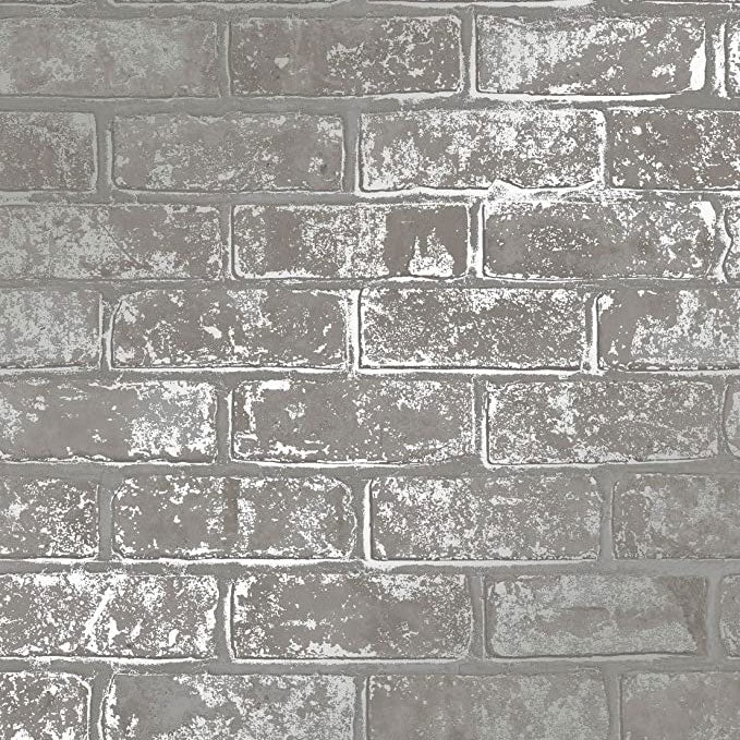FD41956 Loft Brick Grey Wallpaper by Fine Décor